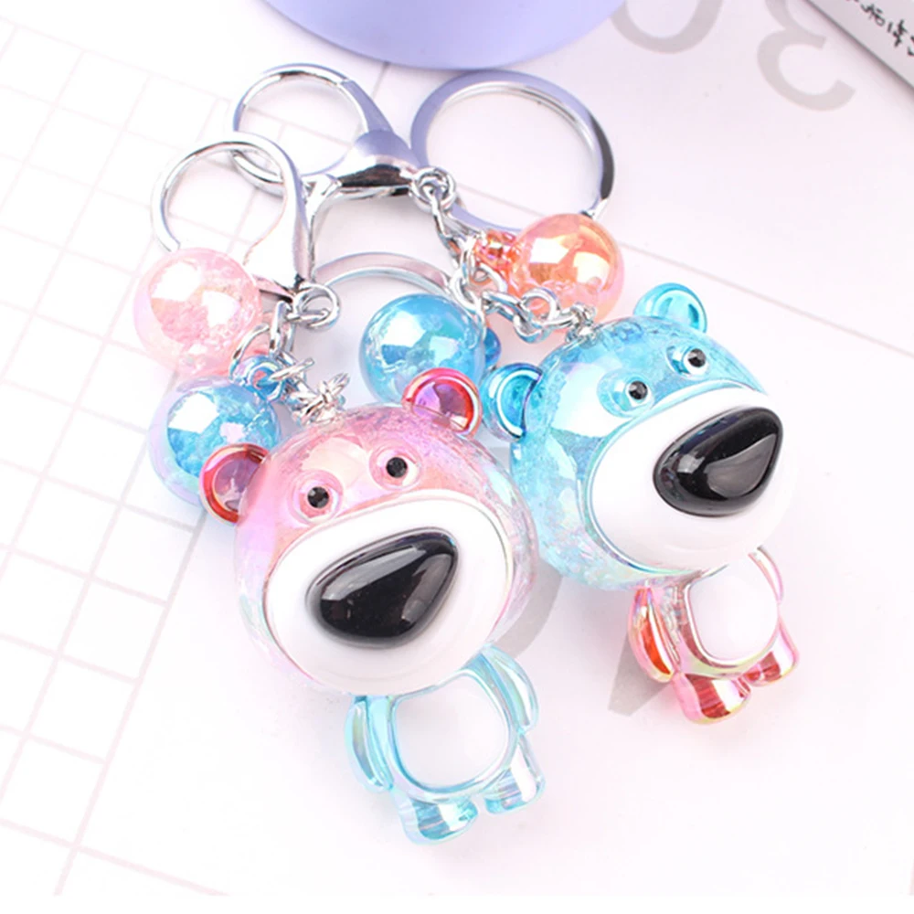 
Super Cute Cracked Bubble Plastic Crystal Acrylic Little Teddy Bear Keychain 