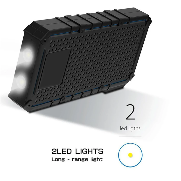 15000mAh Dual USB Cellphone Charger Emergency Solar Power Bank charger With LED Light