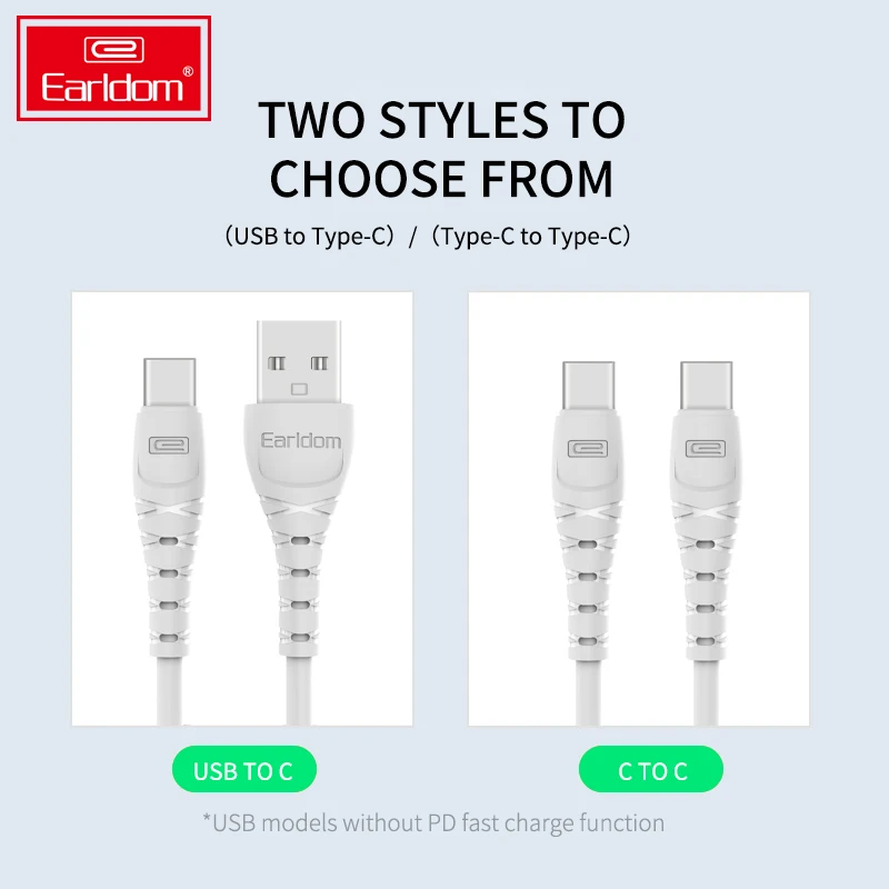 Earldom PD USB C Cable,Supercharge Type C Charger 5a,USB A to Type C Charging Cable Fast Charge for Samsung S20