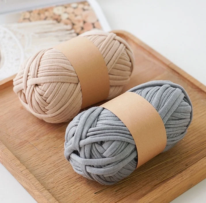 Hand-woven bag cushion tapestry diy crochet recycled t shirt yarn for handmade bag