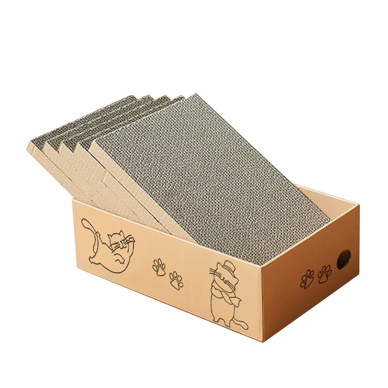 6 in 1 Cute Custom Pattern Cat Scratcher Bed Corrugated Paper Cat Scratcher Cardboard Interactive Toy Cat Scratcher