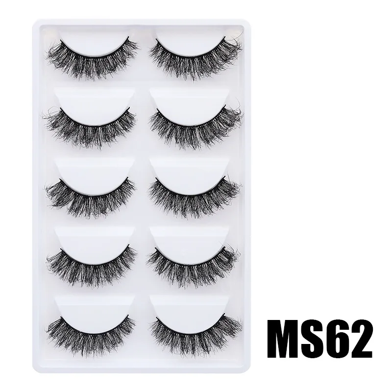 Natural Lashes Wispy Flared 5 Pairs Eyelashes False Eye Lashes Soft Fluffy Lashes