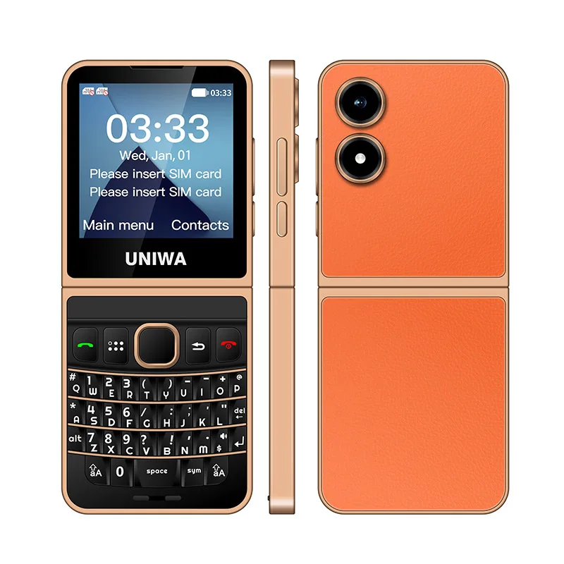 UNIWA Pocket 2 Dual SIM-карты слот 5 дюймов экран 4G LTE T9 клавиатура оптом OEM U-образный шарнир складной мобильный телефон