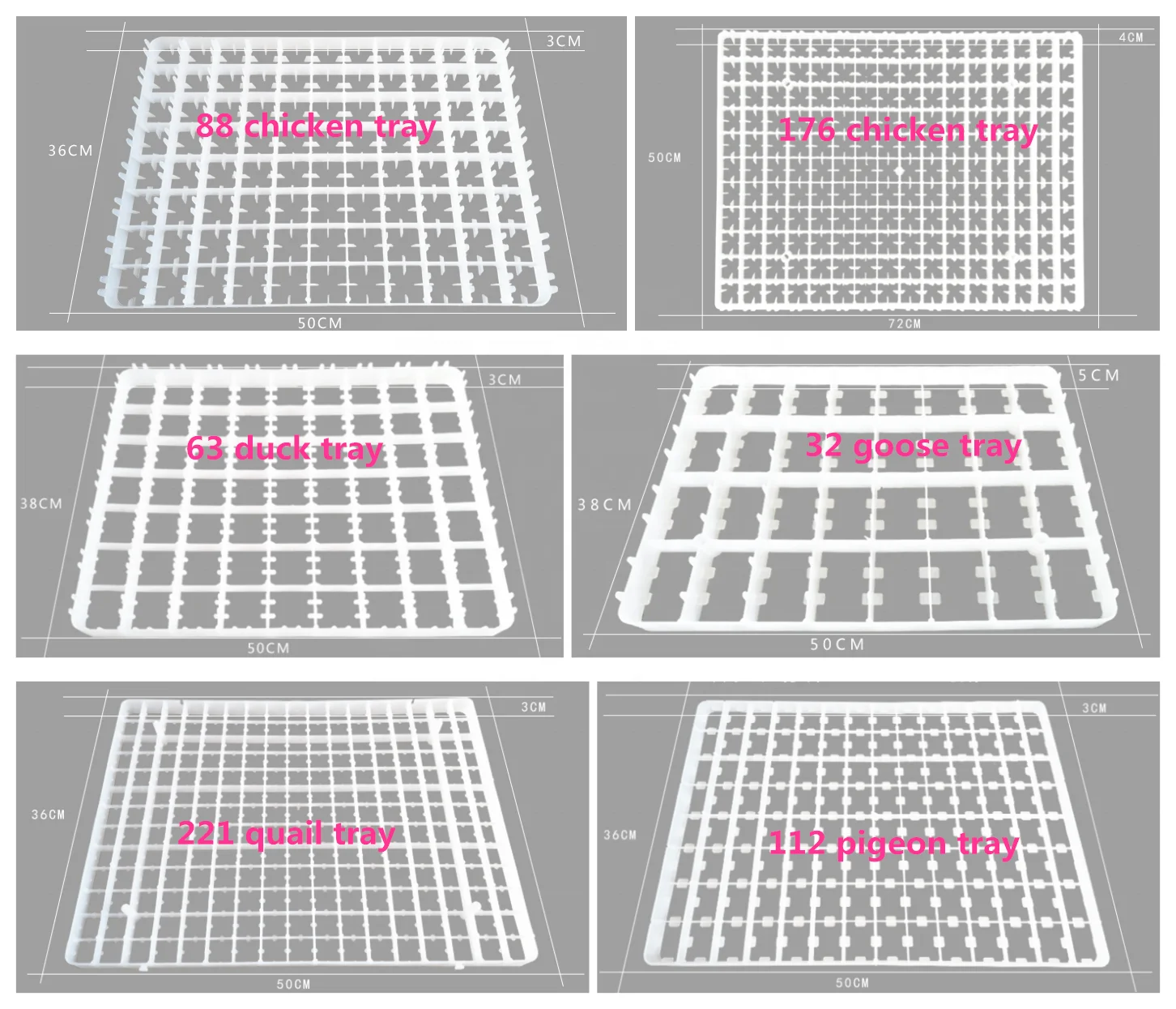 63pcs duck egg tray for incubator spare parts plastic egg tray for incubator turkey egg tray