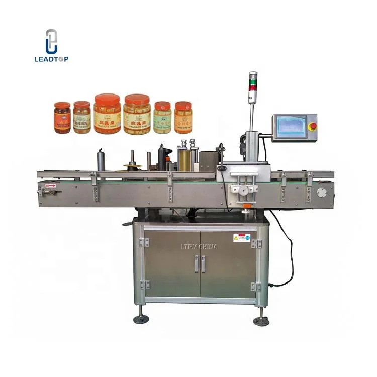 automatic bottle placing fermented bean curd receiving are completed labeling