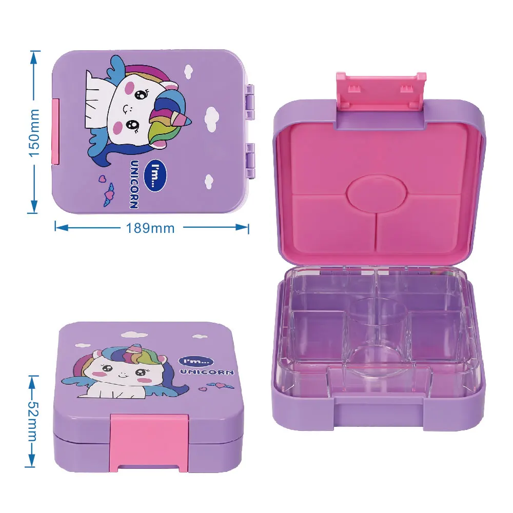 Kids Leak-Proof Bento Box For Travel Children School 4 Insulated Food Lunch Box For School