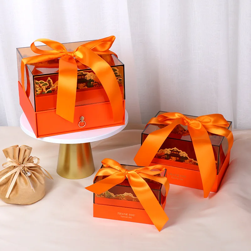 Dreamy natural transparent acrylic wedding bridesmaids and bridesmaids gift boxes high-looking candy boxes empty gift boxes