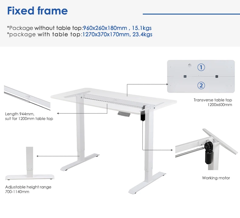 SR2D Modern Single Motor Electric Office Computer Workstation Table Height Adjustable Standing Desk Frame For Home Office Use