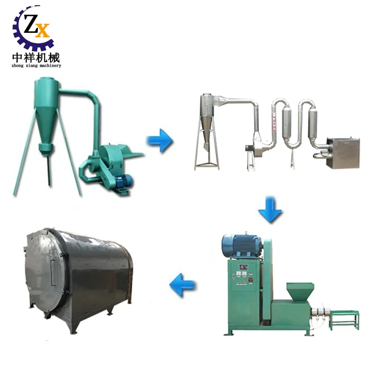     Small coal biomass sawdust conconut shell rice husk charcoal making machine log wood press briquette machine   