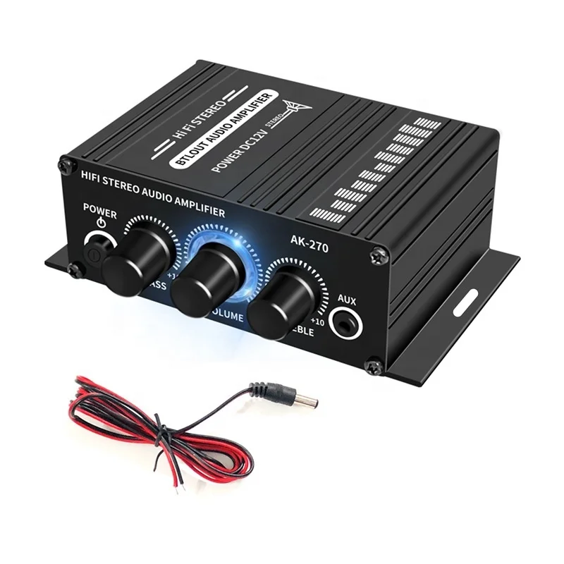 AK270 small mini 2 channel stereo 12V power amplifier audio amplifier