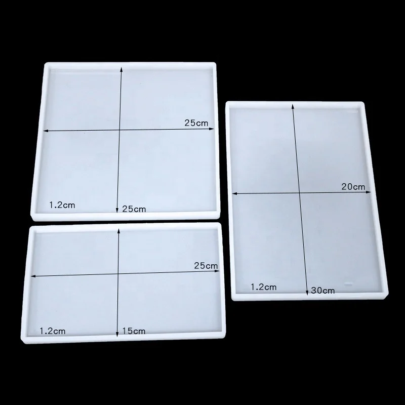 Large Rectangle Square Silicone Tray Mold Resin Coaster Mold