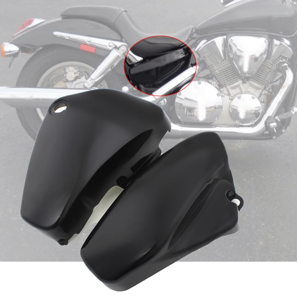 L &R Chrome Black Side Battery Fairing Covers Fit For Suzuki Boulevard Voluisa C50 VL800