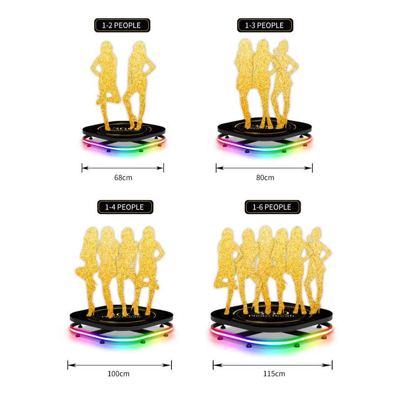 Free Custom Spinner 360 Camera Video Booth Enclosure Backdrop Party Color Led Lights 360 Photo Booth Machine for Rental