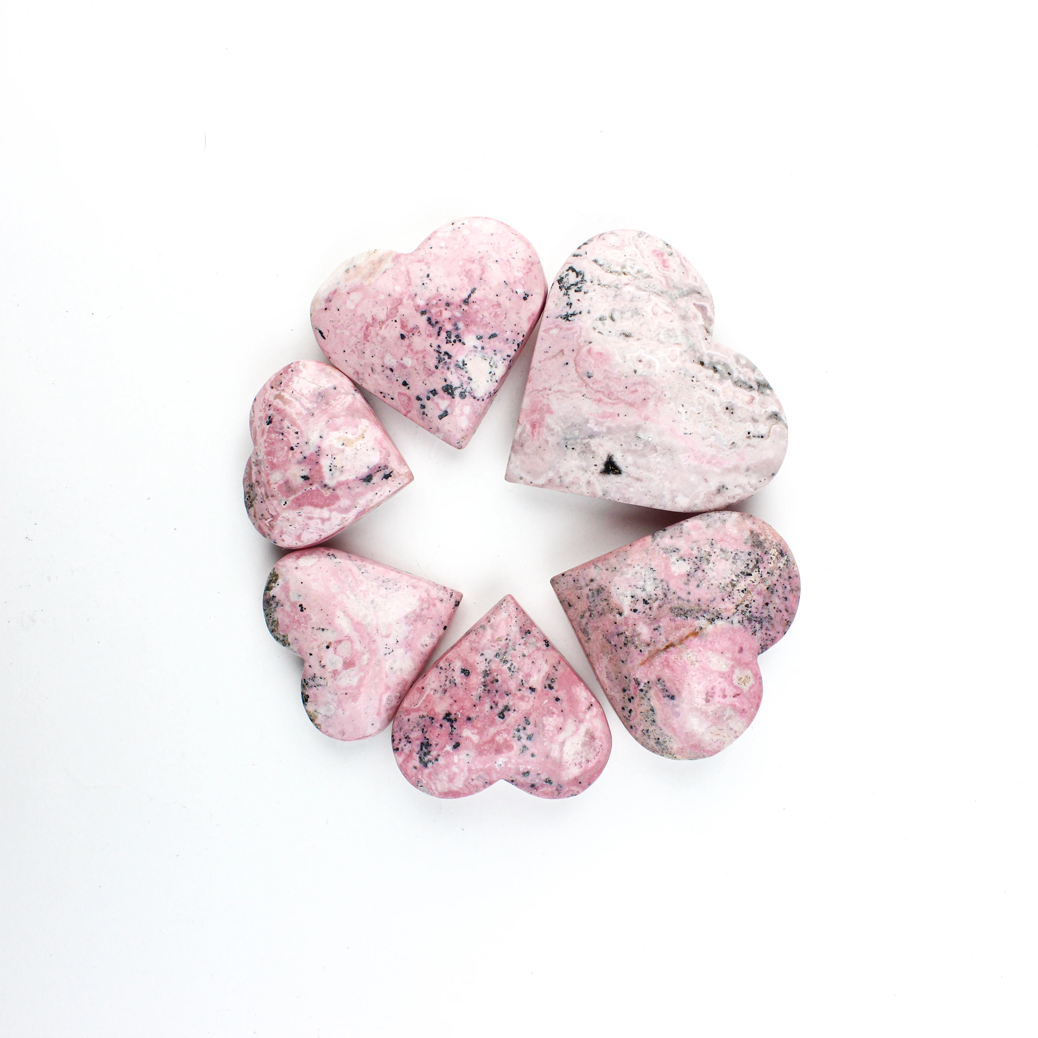 Muelson Wholesale Best-selling Natural Crystal Heart Spiritual Healing Home Decoration Natural Rhodochrosite Hearts Shape