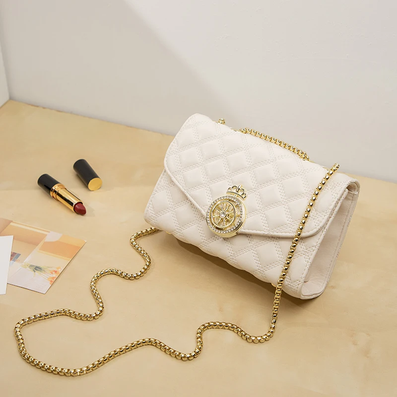 2022 designer lozenge leather chain armpit handbag ladies shoulder messenger messenger bag women