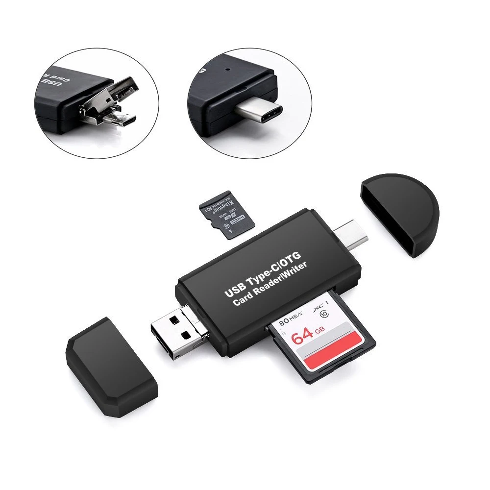  3 в 1 USB2.0 0 OTG Type-C памяти Mirco SD кард-ридер адаптер для телефона