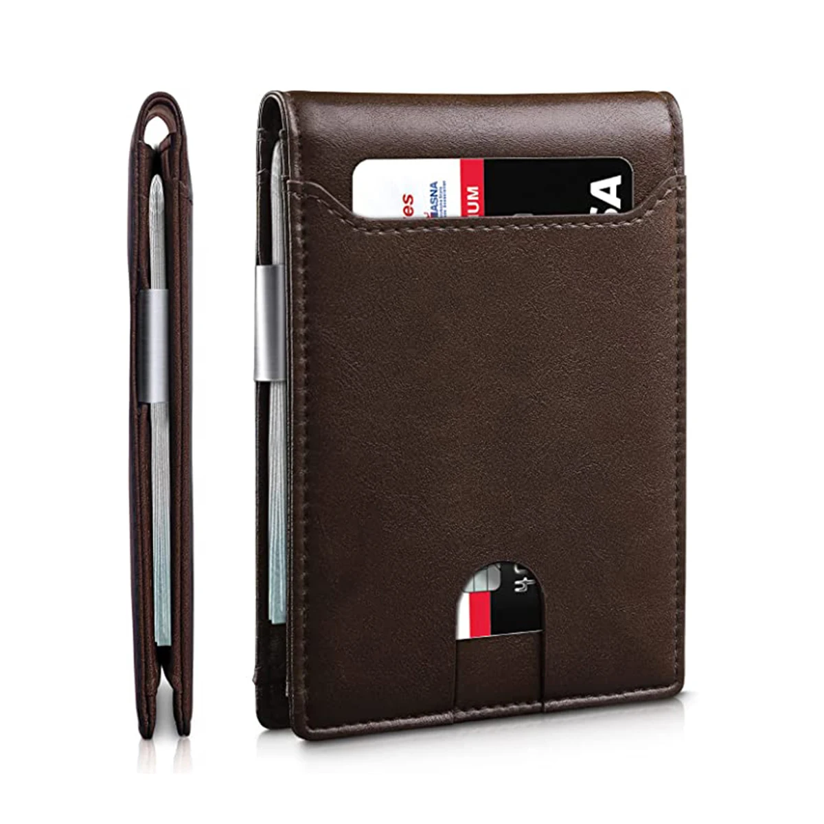 Design leather money clips business credit card holder carbon fiber money clip slim wallet with money clip