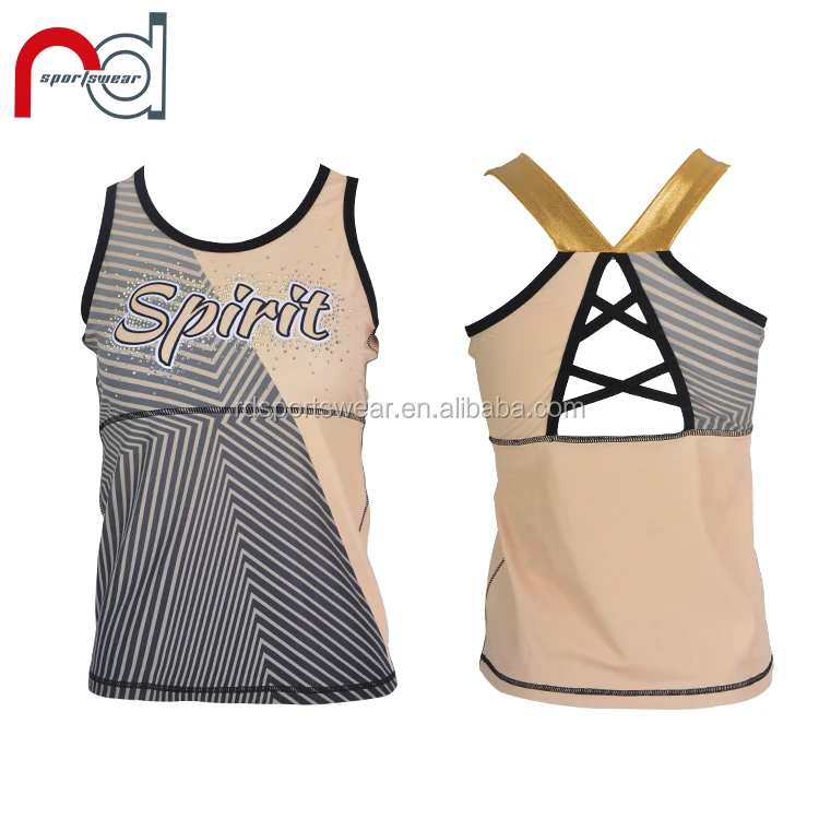 Big Gym Cheerleaders Practice wear Spirt Elite Outfit High quality Customized Crop top Tank top and shorts
