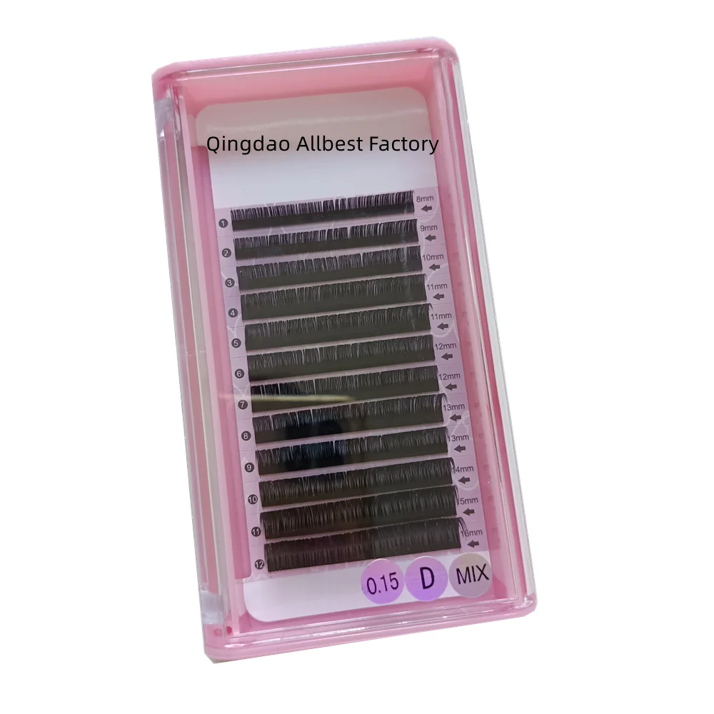 Individual Lashes Matte Black Custom Curls Lash Supplies Silk False Lashes Manufacturer High Quality Korean PBT Fiber Mink