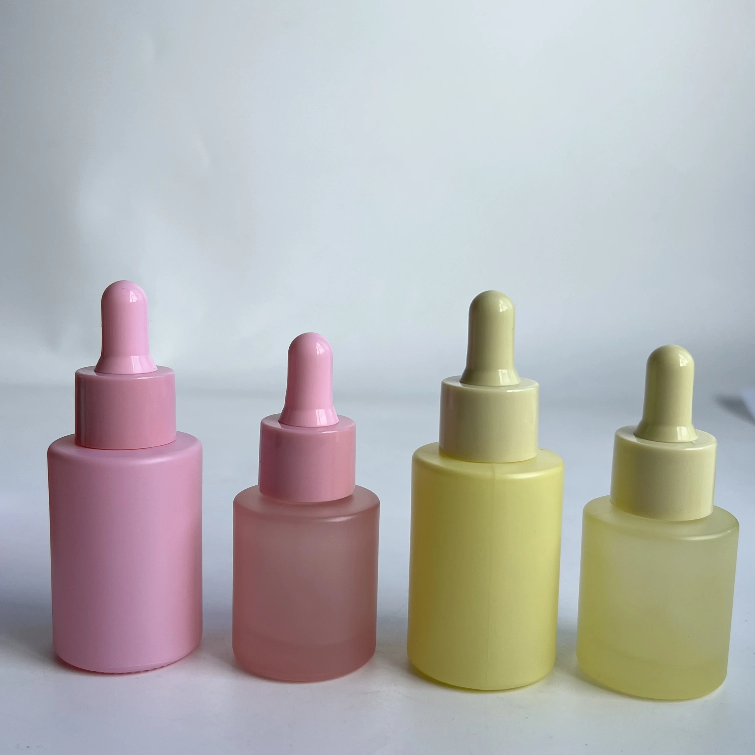 Colorful Frosted Travel Cosmetic Glass Eye Dropper Bottle Empty Essential Oil Bottles With Pure Glass Pipette 15ml 30ml 50ml