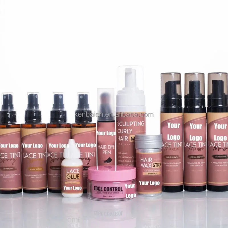 New Arrivals Private Label Lace Glue Waterproof Wax Stick Wig Install Kits Lace Glue Pen Lace Tint Spray Edge Control