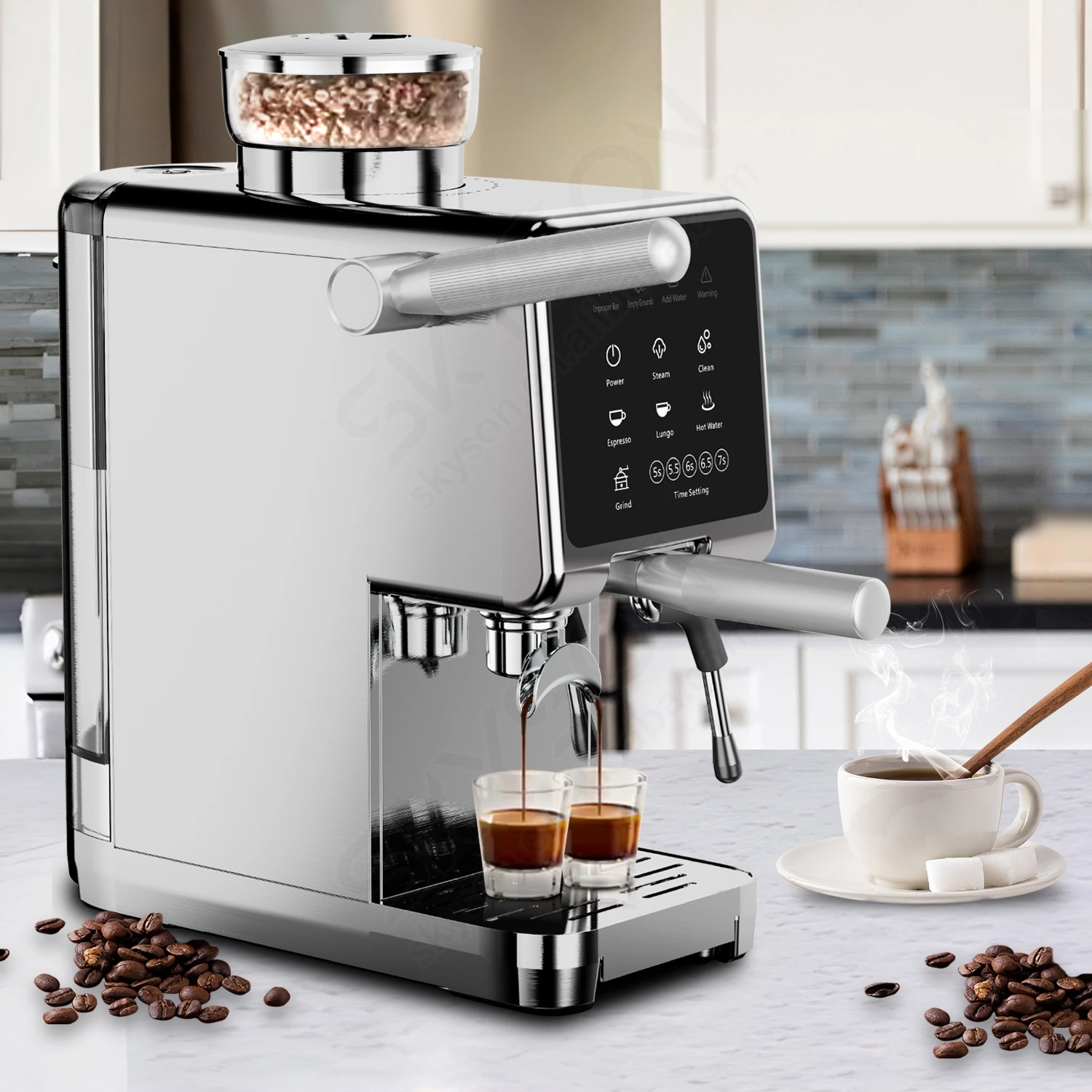 Hot Sale Multifunctional 3in1 Semi-Automatic Coffee Maker Electric 220v Espresso Coffee Machine With Grinder For Home