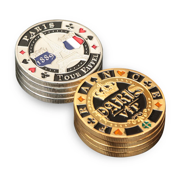 Новая Металлическая эмалированная позолоченная Посеребренная Железная Чипса 40 мм с логотипом на заказ