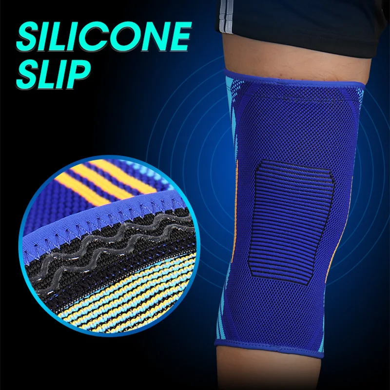 Professional Elastic Knee Protector Support Sleeves Anti Slip Volleyball Kneepads Compression Sports Knee Brace