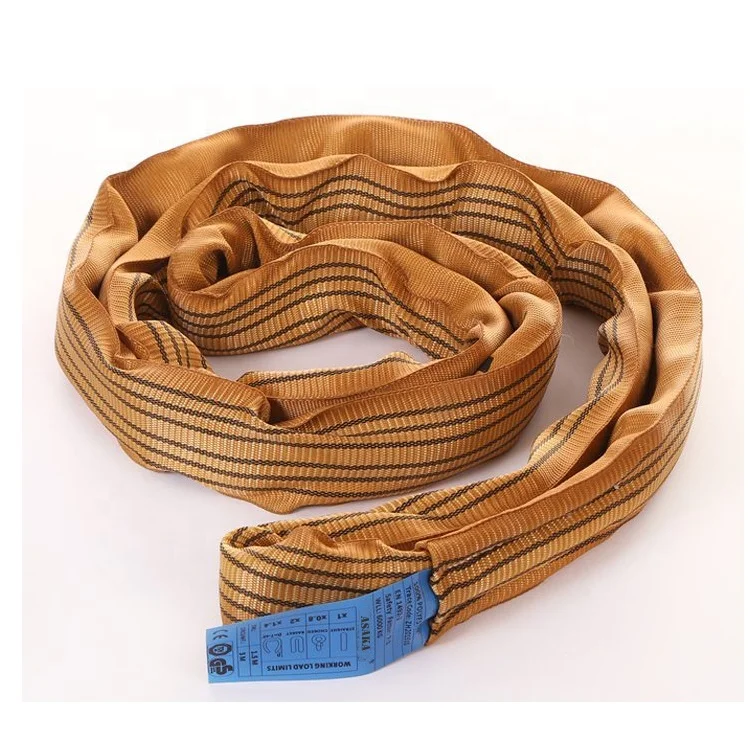 Тяжелые подъемные накладки, бесконечные круглые 12-тонные Ленточные накладки из полиэстера на 12 тонн