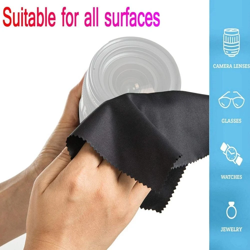 Microfiber Cleaner Cloths Customize Logo Gray Glasses Cloth  Cleaning Glasses Lens Eyeglasses Cloth 15*15CM