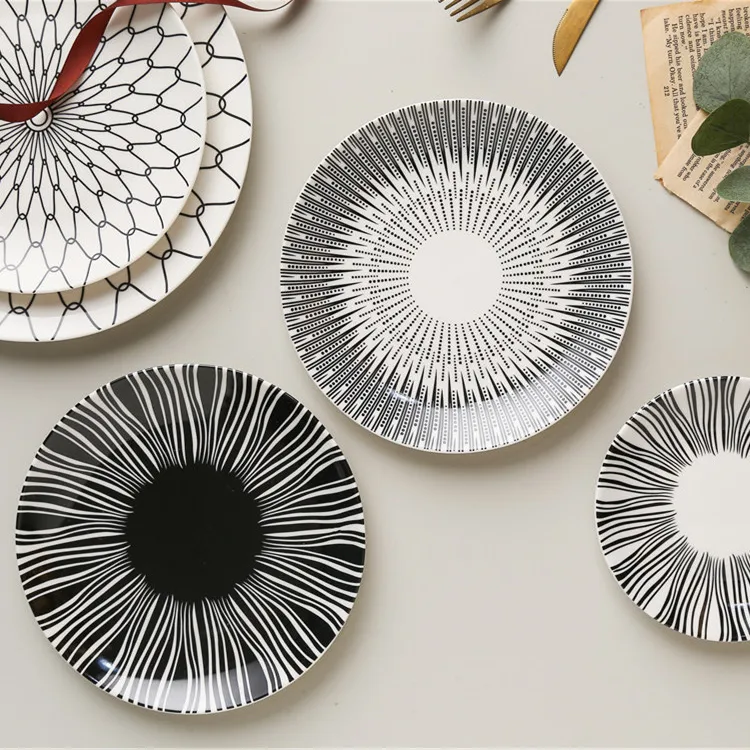 HY Hotel  wedding tableware with high quality custom printed ceramic plate