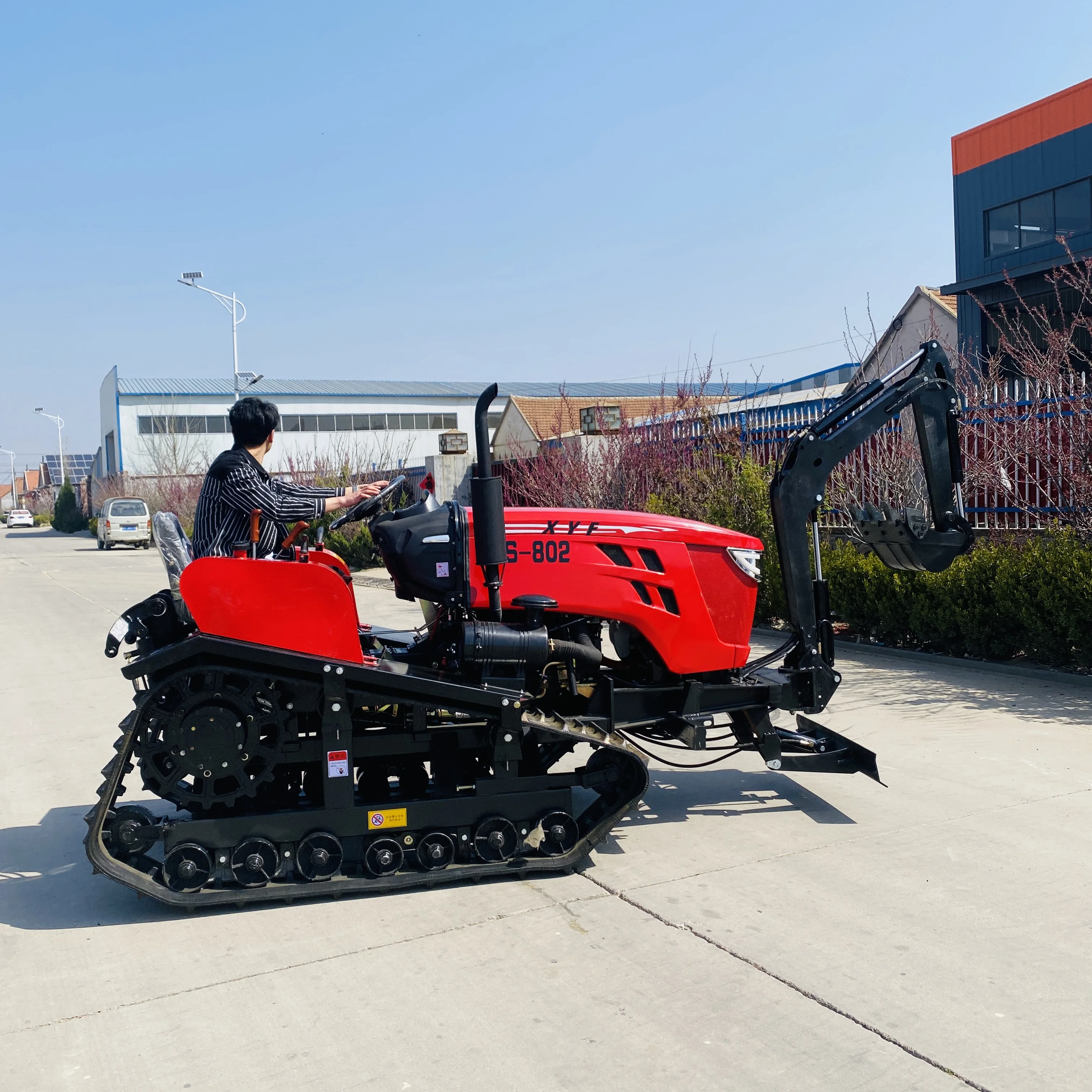 JW agriculture 80hp Paddy field digging arm crawler tractors