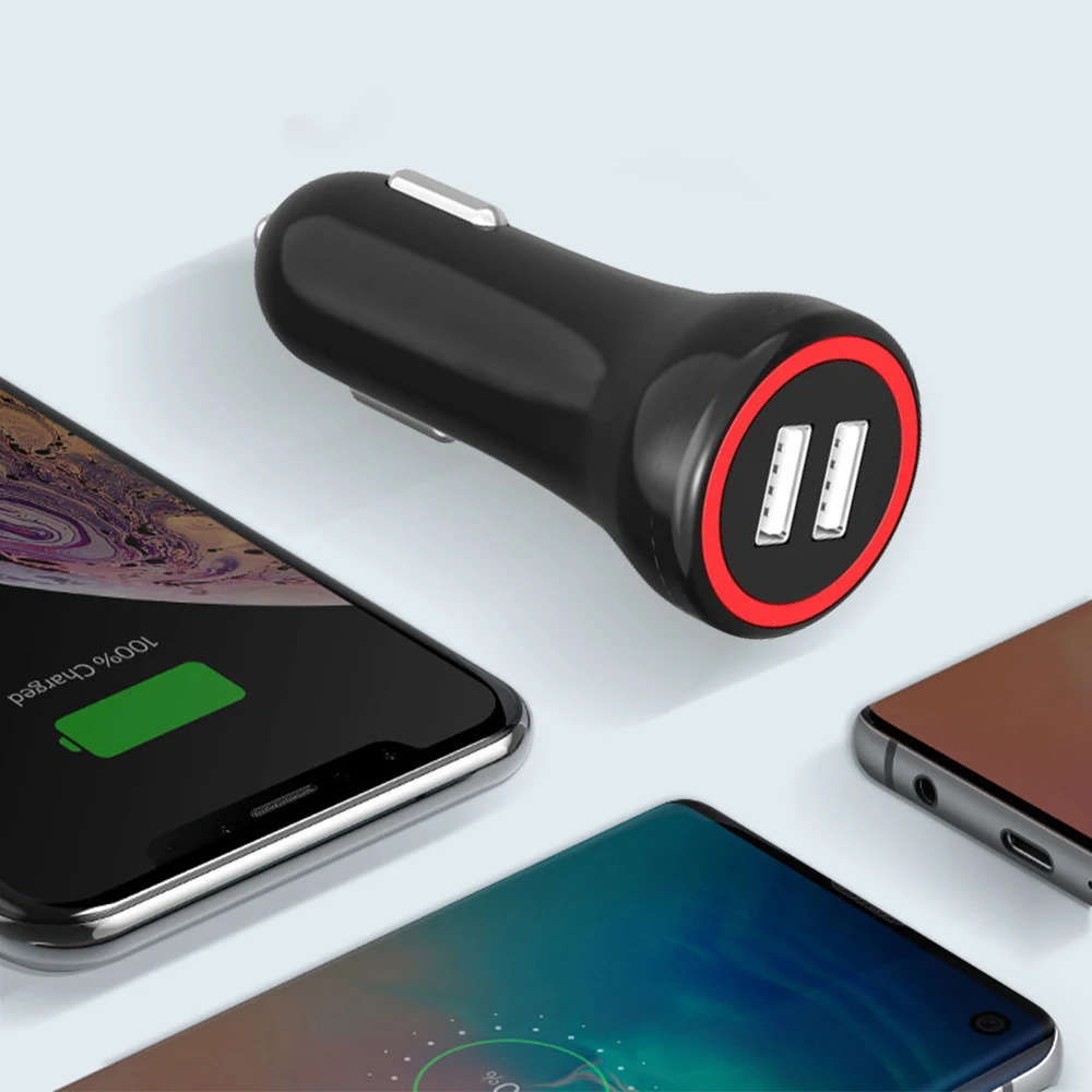 Car Charger, Mini 24W 4.8A Dual USB Car Charger, PowerDrive  Car Adapter Cigarette Lighter Car Phone Charger for mobile phones