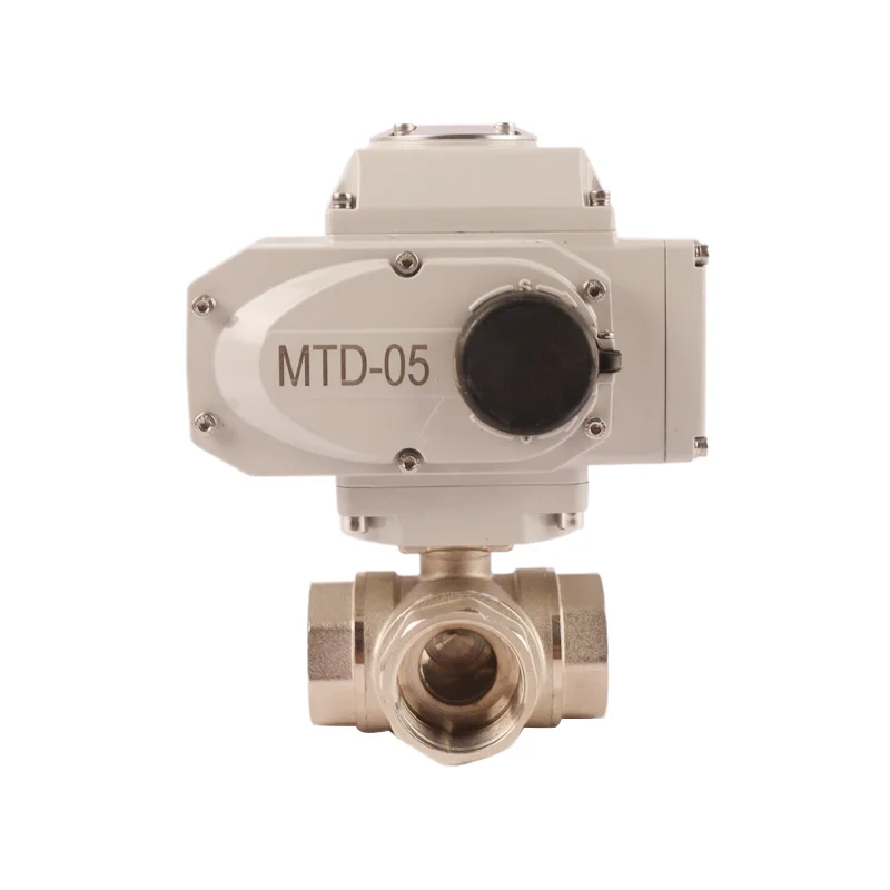 24V DC Motorised Actuators 3 Way 304 Stainless Steel Water Treatment Electric Actuator Ball Valve