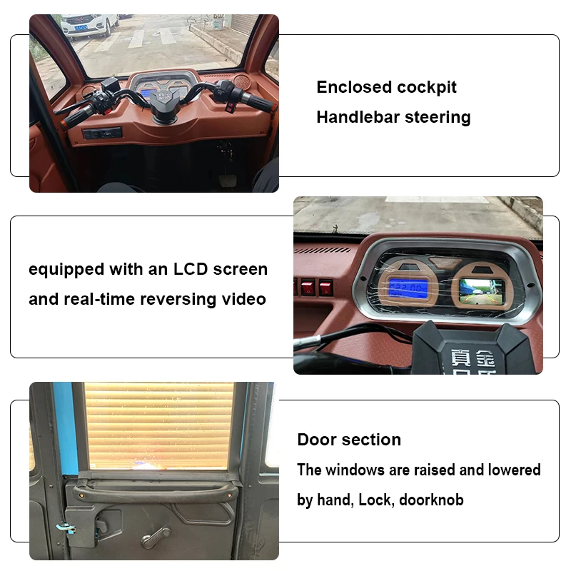Customizable electric tricycle from China passenger electric tuk Tuk with spare tire tricycle