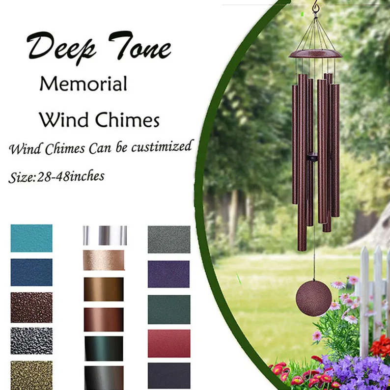 HF 48in Fashion Metal Colourful metal Wind Chimes with Aluminium bronze outside big size wind chime