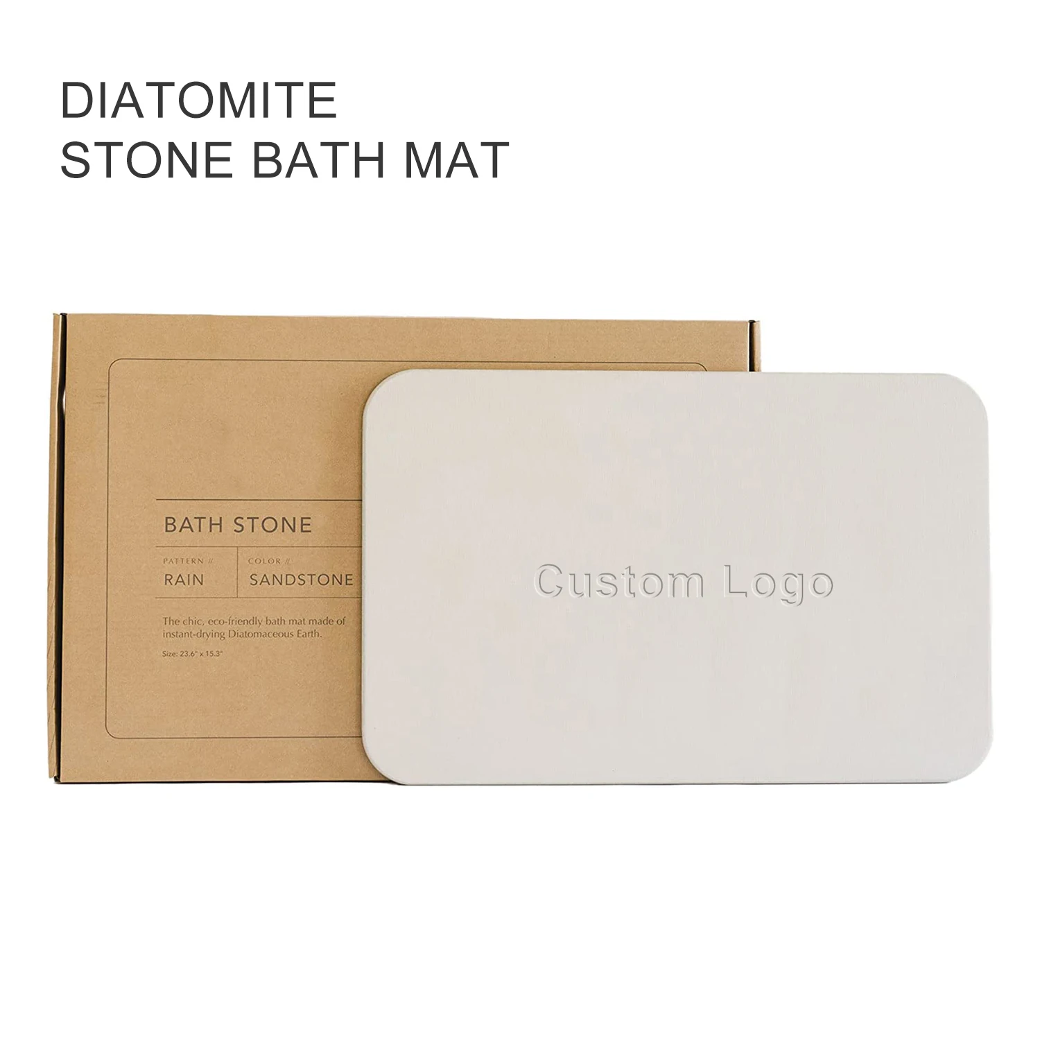 Non-Slip super absorbent quick drying diatomite earth stone bath mat