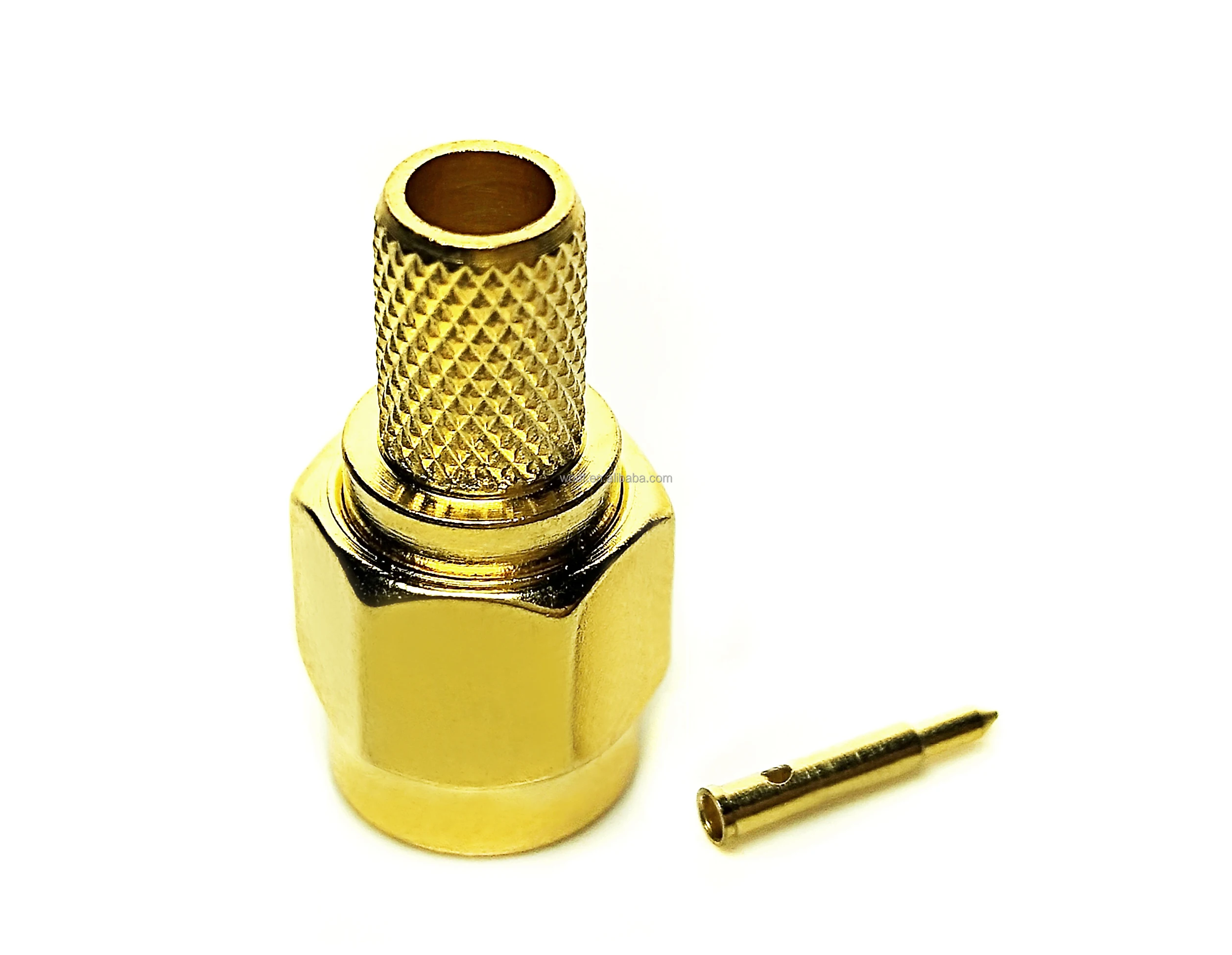 SMA Штекерный прямой разъем для LOW195 /LMR195 / RG58 / RG142 / RG223/RG400 - RF коаксиальный кабель обжимной разъем с припой