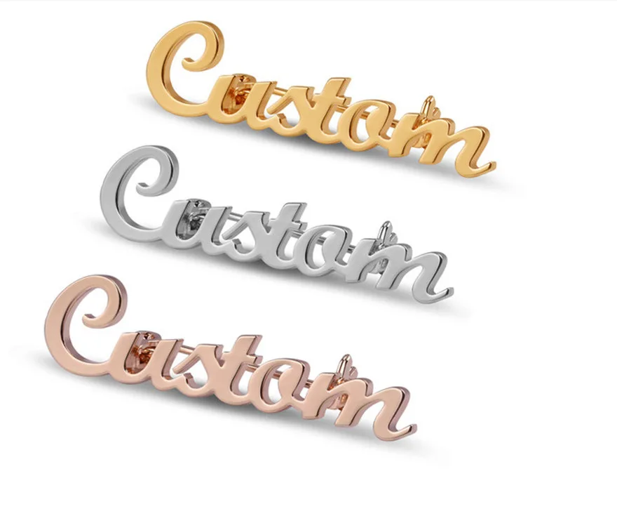 Stainless Steel Brand Brooch Brand Customization Company Logo Brand Club Staff High End Image Simple Style Brooch