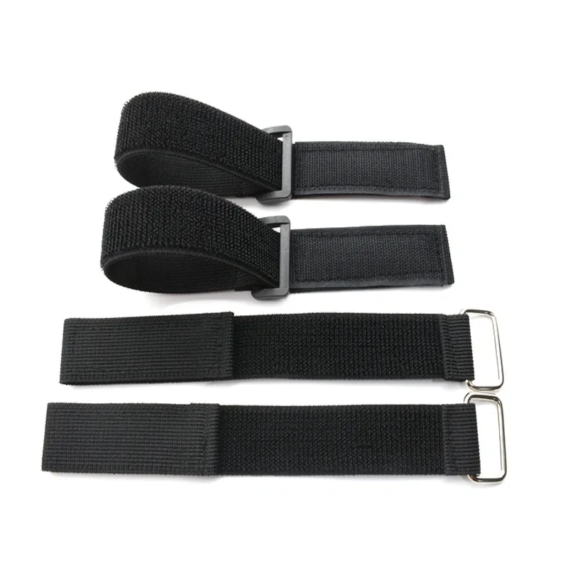 Adjustable hook and loop cable tie plastic buckle elastic fabric soft nylon