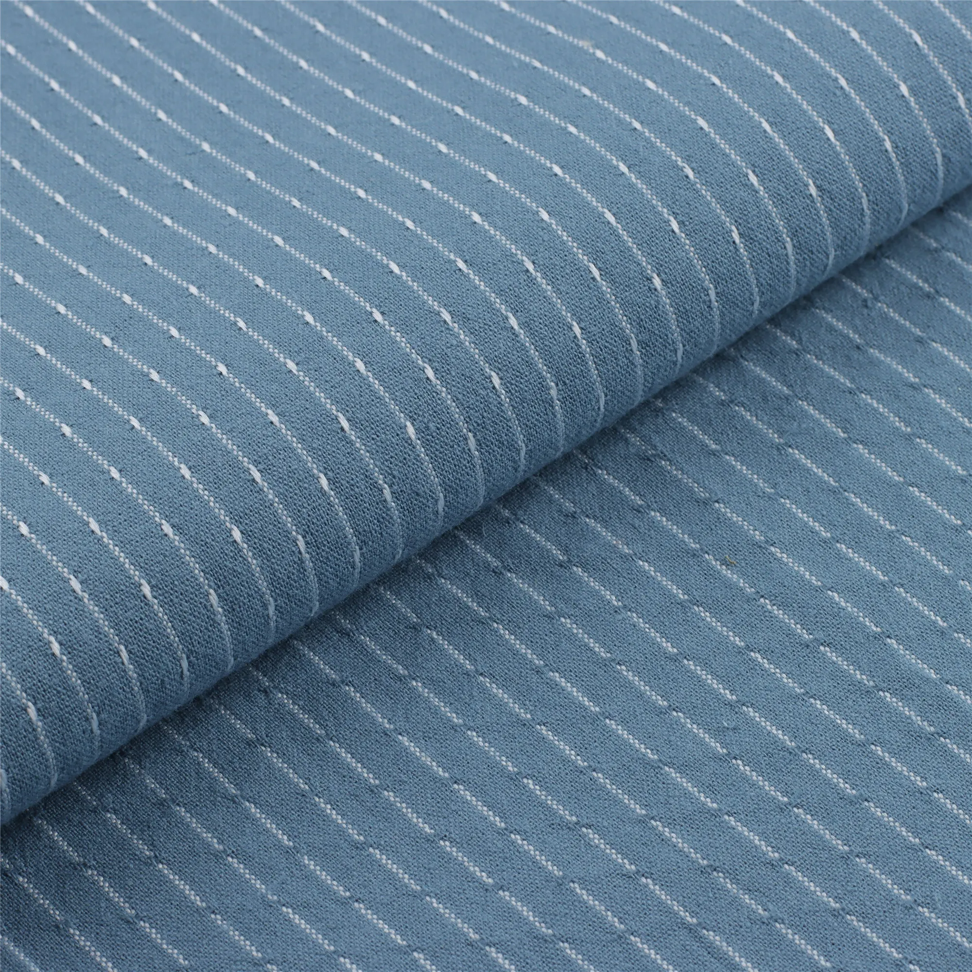 90% Cotton 10% Poly Blend Fabric 160Gsm Cotton Stripe Jacquard Fabric For T-Shirt Tank Top Clothing