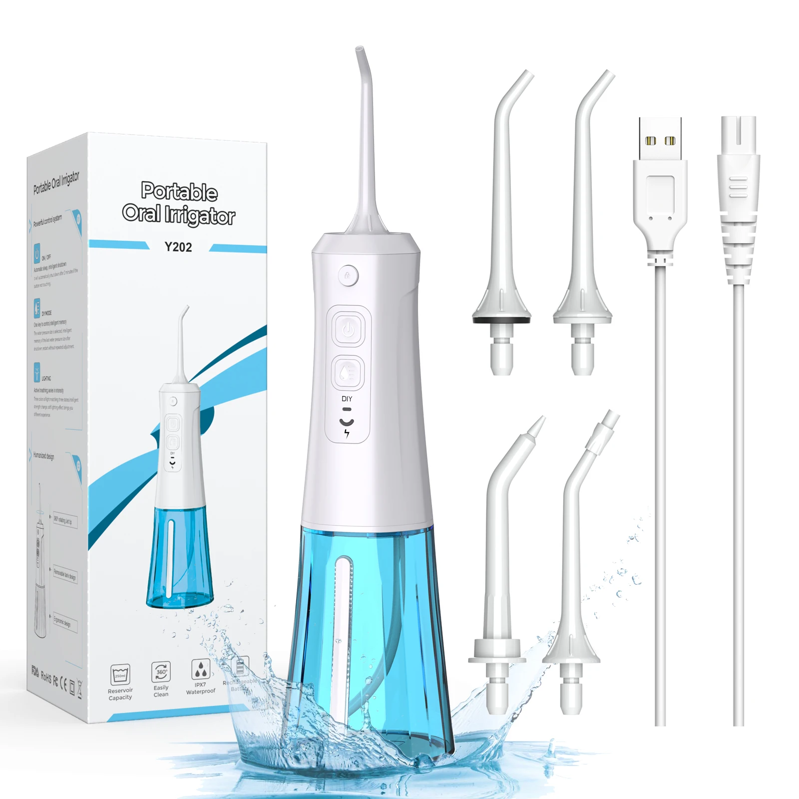 Best Selling Portable Water Jet Flosser Waterproof Design Cordless Dental Water Flosser with water pick flosser