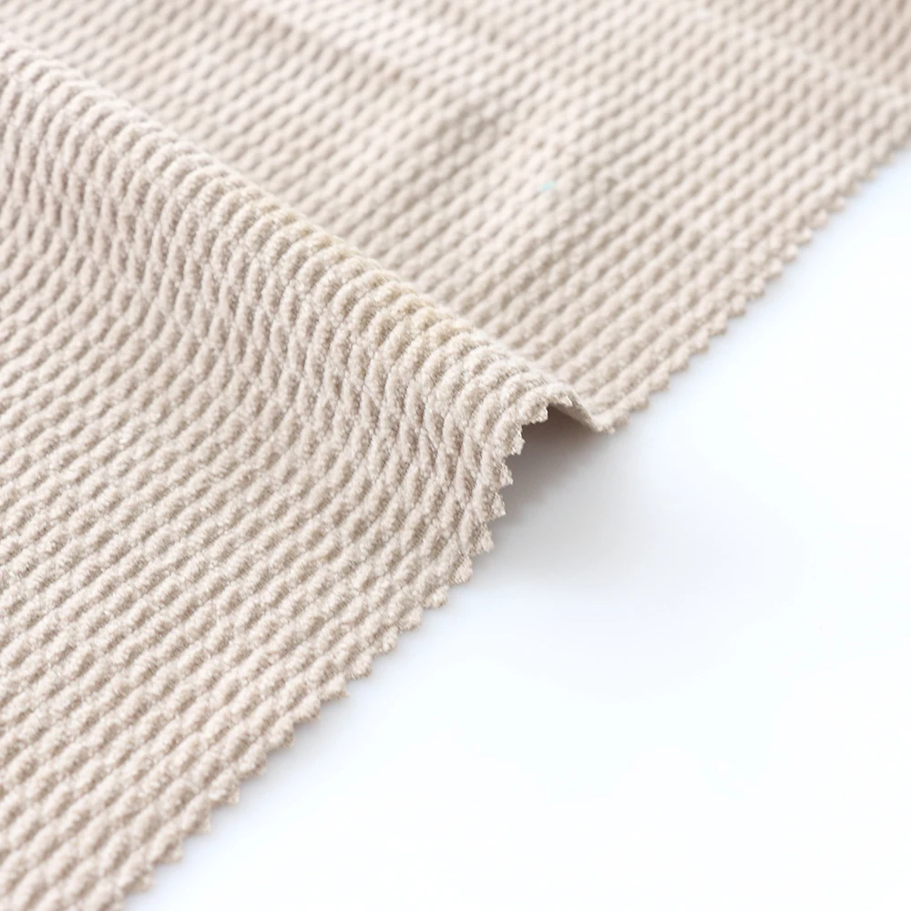 New Arrival 100% Polyester Strip Velvet Fabric for Clothing Knitted Stretch for Jackets for Upholstery and Toys Free Sample