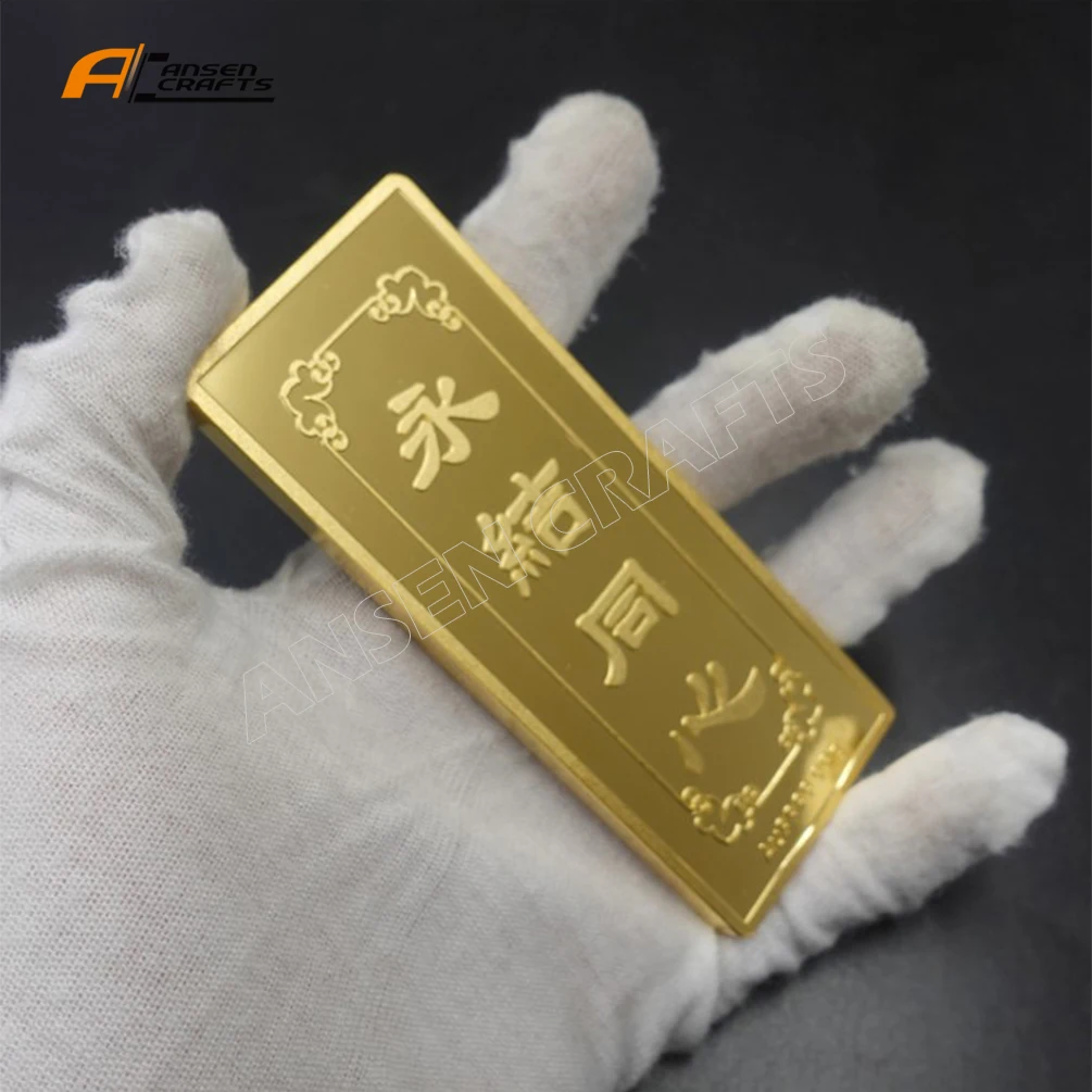 
Wholesales Funny Gift 10oz Gold 24K Fine 9999 Pure Golden United States Bars for Sales Gold Bullion Collectible Ingot 
