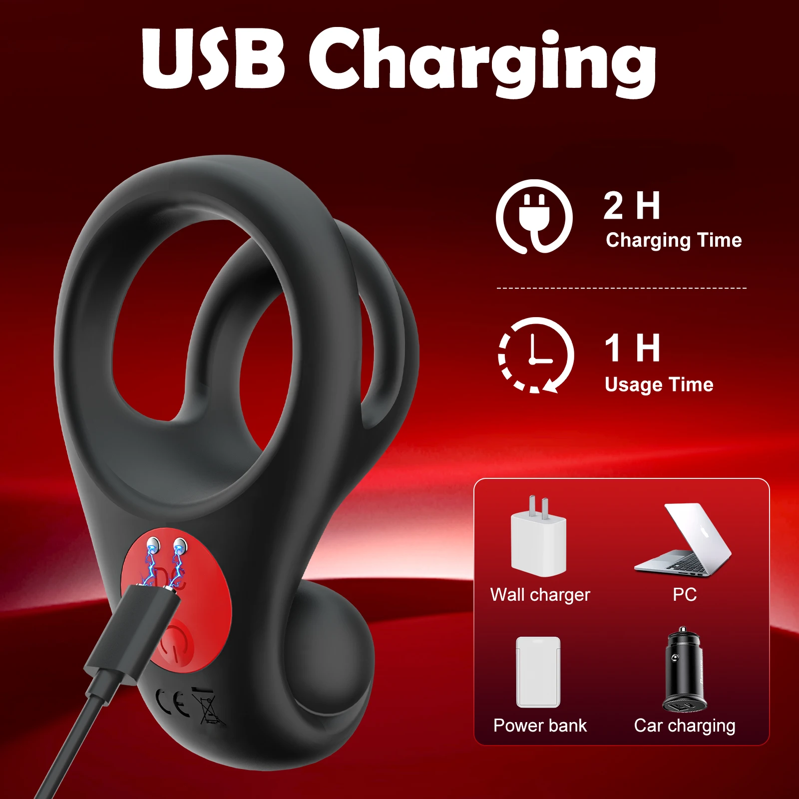 Vibrating Cock Ring double ring vibration 10 speed delay ejaculation penis exerciser couples share shock erotic products