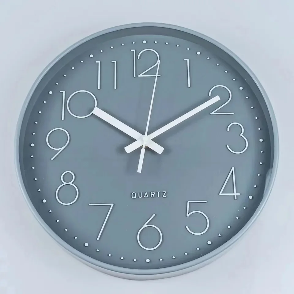 Modern simple brief minimalist clock wall decoration wall clocks home decor single face plastic cheap quartz wall clock
