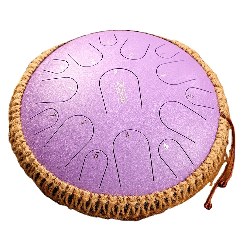 13 inch 15 tone Drum Handheld Tank Drum Percussion Instrument Yoga Meditation Beginner steel drum