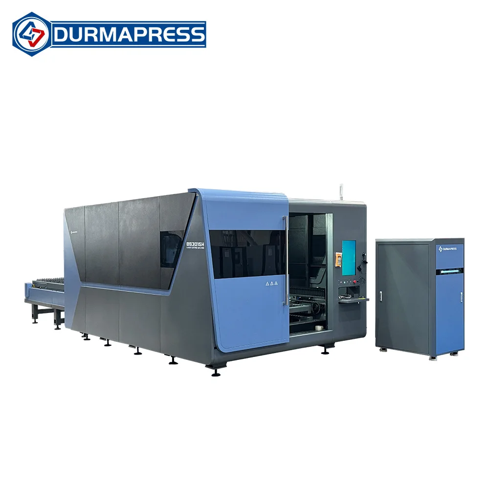 Whole Cover Enclosed 3015 Stainless Steel Double Platform Switching 12KW Fiber Laser Cutting Machine For Metal