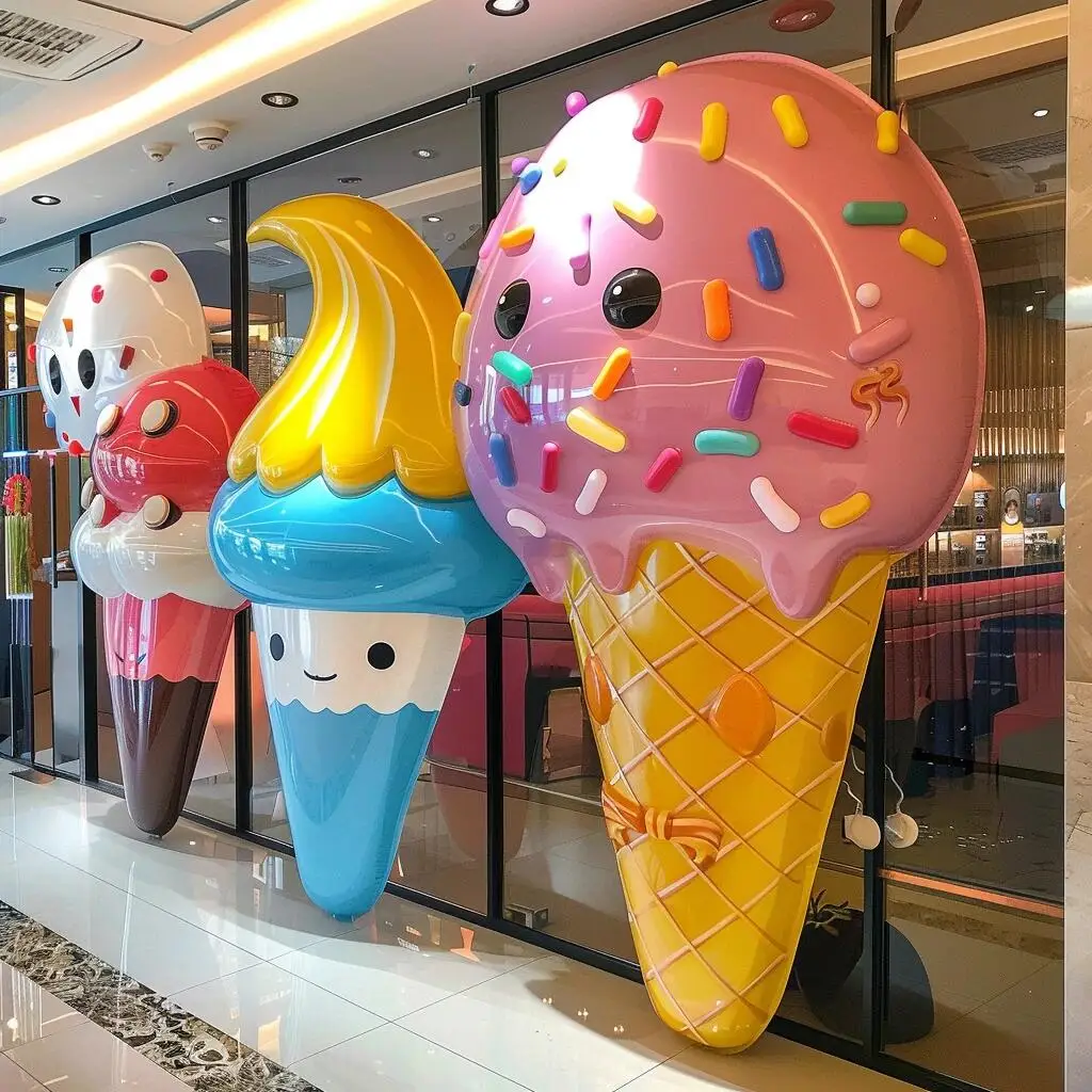 Shopping mall outdoor decoration simulation donut ice cream dessert fiberglass synthetic resin sculpture
