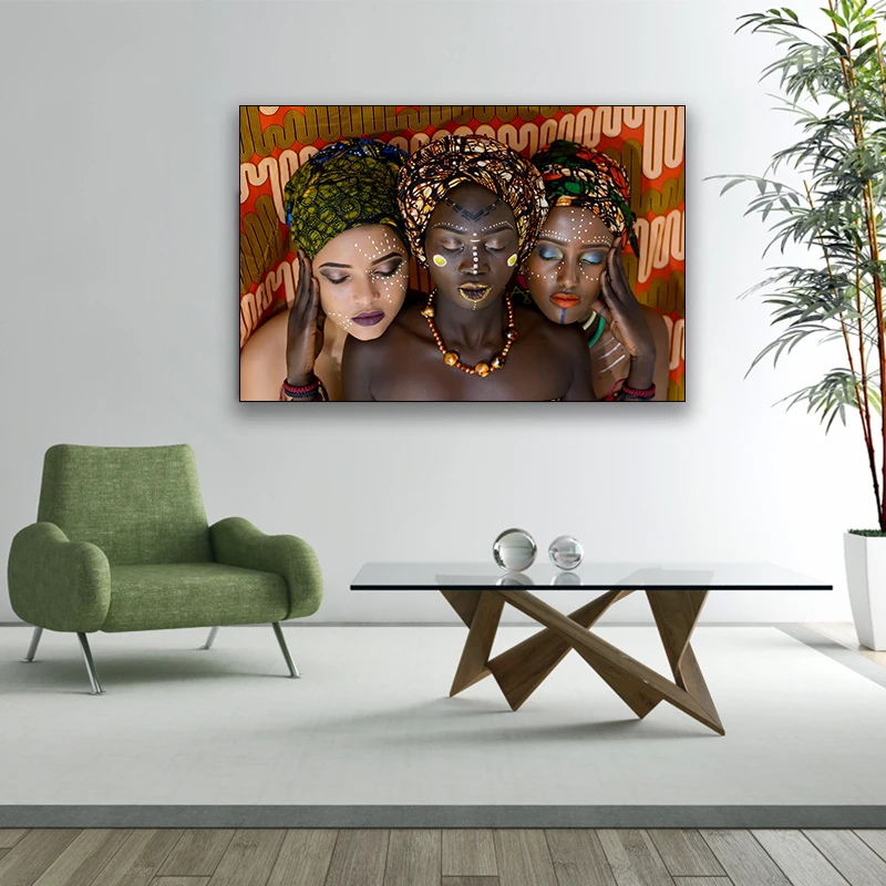 Африканская черная девушка королева женщина женская и Девушка Художественная печать Портрет постер на холсте настенные картины для домашнего декора